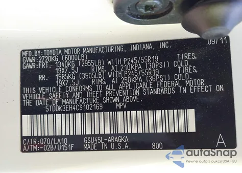 2012 Toyota Highlander Limited V6 from USA, damaged, VIN 5TDDK3EH4CS102169